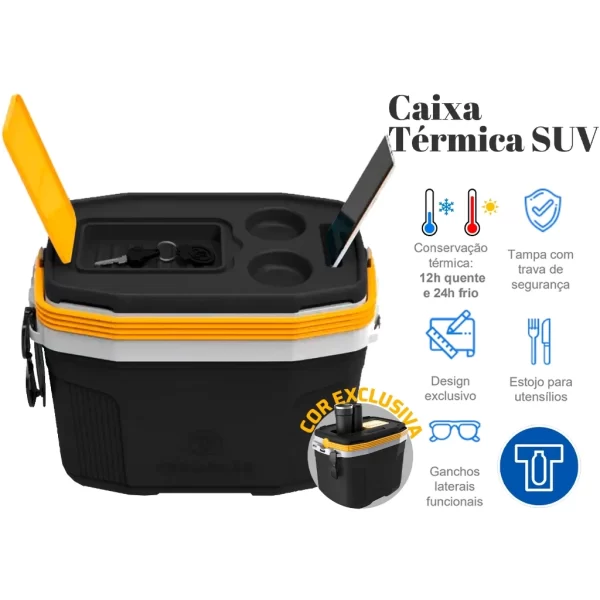 Kit Caixa Térmica 20L Preta + Flip Top 2,5L Preto Termolar - Imagem 4