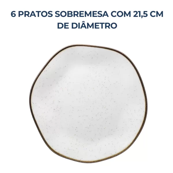 Prato Sobremesa Ryo Maresia 6 Unidades 21,5cm Oxford Porcelanas - Image 2